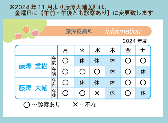 2024医師ごと診察日程